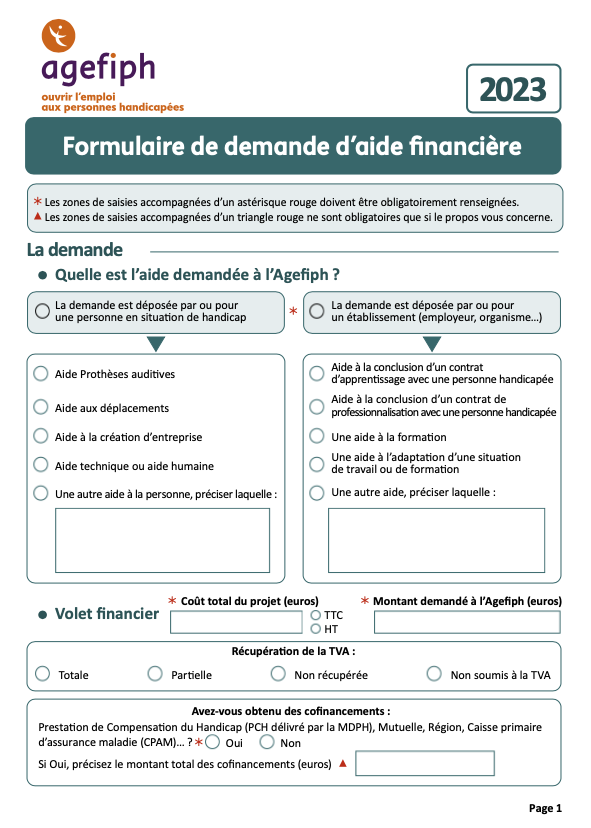 Dossier de demande intervention Agefiph