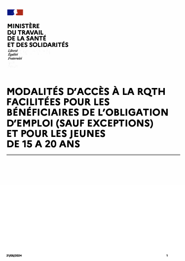 Modalité d'accès à la RQTH